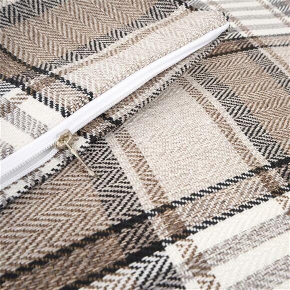 Retro Farmhouse Outdoor Buffalo Tartan Chequer Plaid Cotton Linen Decorative - Picture 7 of 8